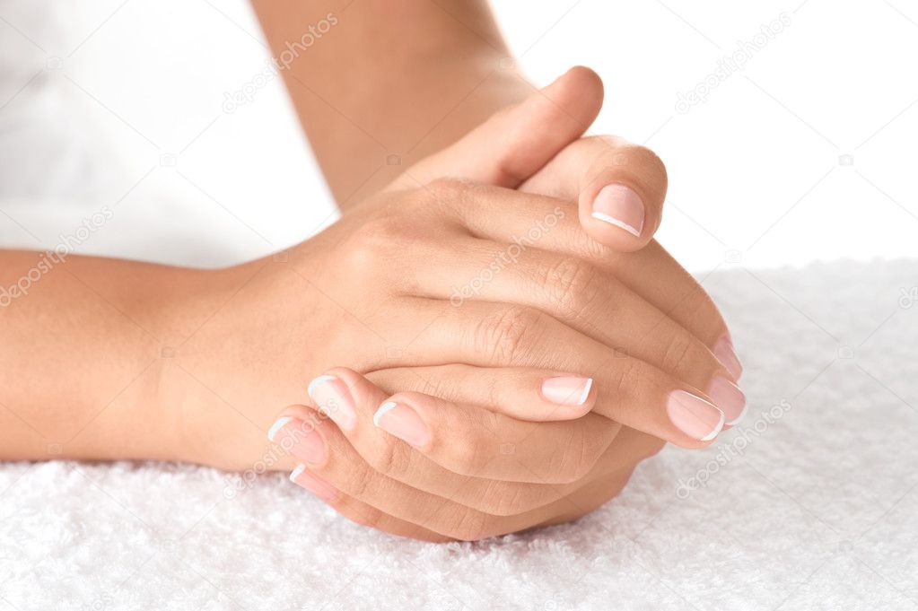 Manicured woman hands
