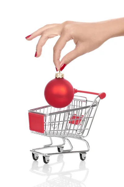 Nákup vánoční koule — Stock fotografie