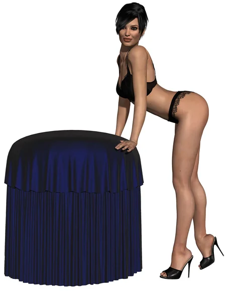 Sexy Mädchen posiert mit sexy Unterwäsche — Stockfoto