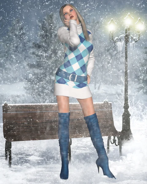 Sexy winterkleren — Stockfoto