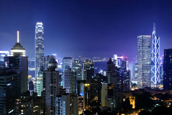 Vista notturna di Hong Kong — Foto Stock