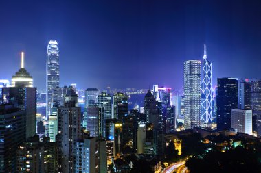 Hong Kong 'un gece manzarası