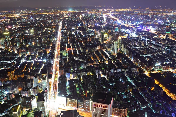 Taipei city éjszakai jelenet — Stock Fotó