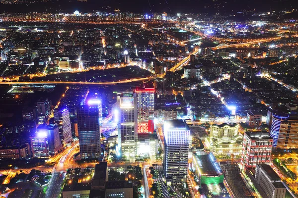 Taipei ville nuit scène — Photo