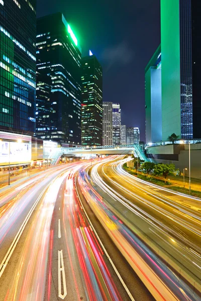 Traffic in city at night — Stock Photo, Image