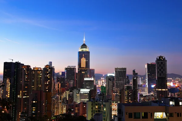 Nachtzicht van Hong Kong — Stockfoto