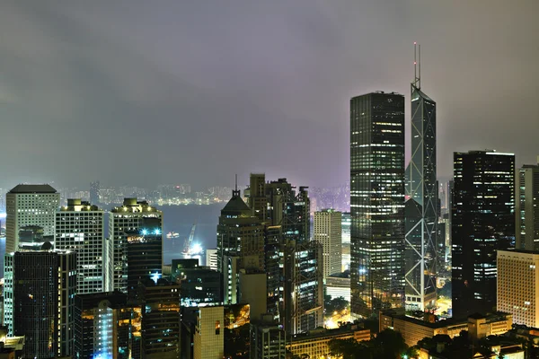 Hongkong op mid nacht — Stockfoto