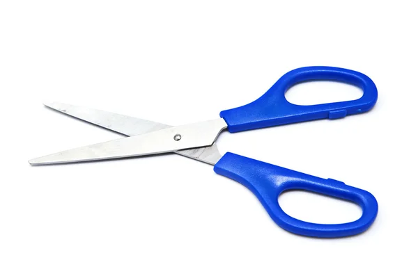 Blue scissors isolated on white background — Stock Photo, Image