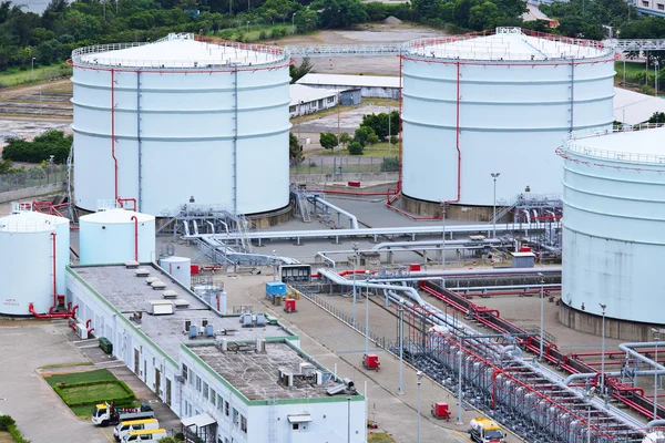Stock image Oil product storage tanks