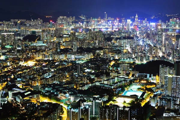 Гонконг-Конг ночью — стоковое фото