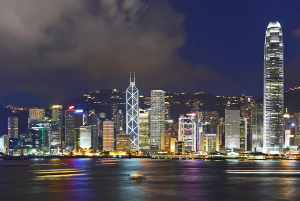 Гонконгский горизонт ночью — стоковое фото