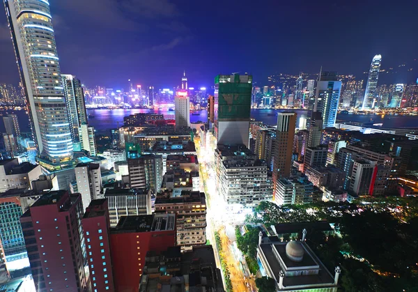 밤에 시내 홍콩 — 스톡 사진