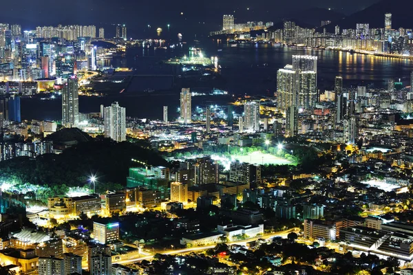 Kowloon nocą — Zdjęcie stockowe