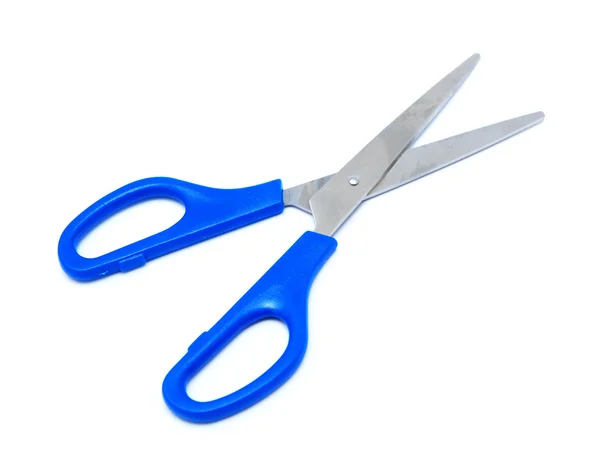 Blue scissors isolated on white background — Stock Photo, Image