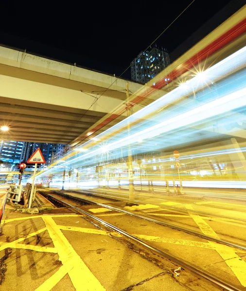 stock image Light trails in mega city