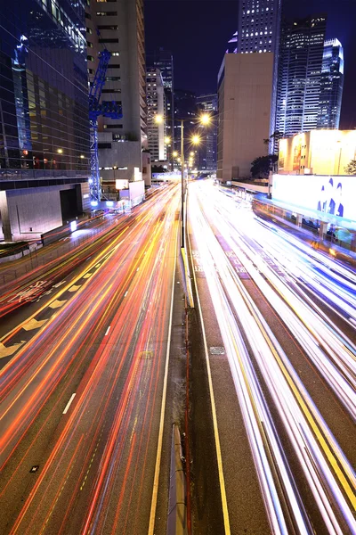 Megacity highway på natten — Stockfoto