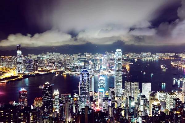 Hong Kong skyline distretto centrale e Victoria Harbour vista a — Foto Stock