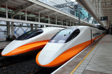 Modern high speed train clipart