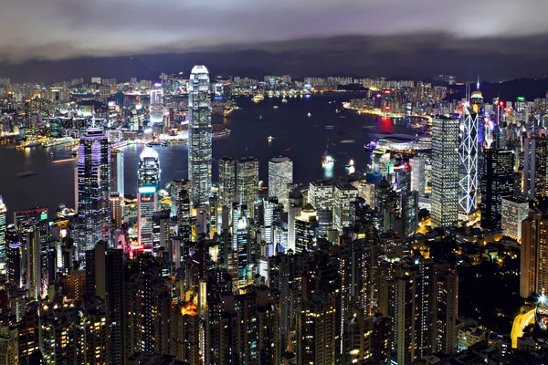 Noční pohled na Hongkong — Stock fotografie