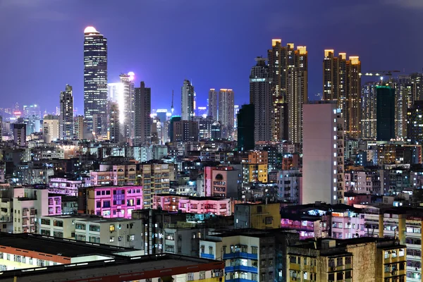 밤에 홍콩 시내 도시 — 스톡 사진