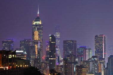 Hong Kong 'un gece manzarası