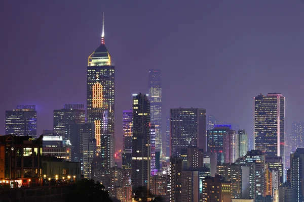 Widok nocny Hongkongu — Zdjęcie stockowe