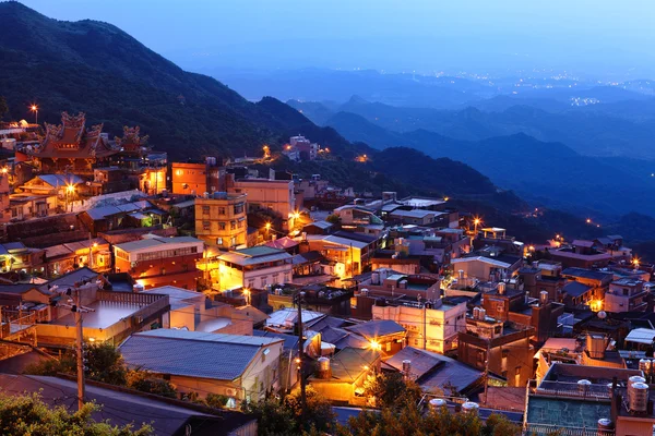 Chiu fen dorp 's nachts, in taiwan — Stockfoto