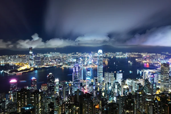 홍콩의 야간 풍경 — 스톡 사진