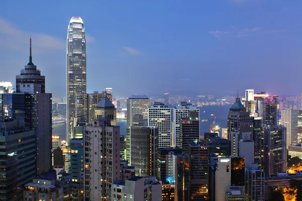Νυχτερινή άποψη του Χονγκ Κονγκ — Φωτογραφία Αρχείου