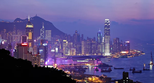 Widok nocny Hongkongu — Zdjęcie stockowe