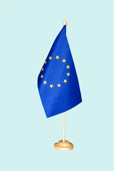 European Union flag on a support, — Stock Photo, Image