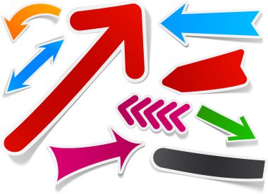 Color arrows sticker set. clipart