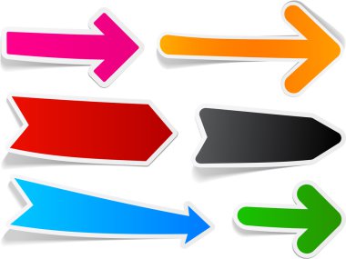 Color arrows sticker set. clipart