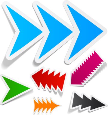 Toothy arrows sticker set. clipart