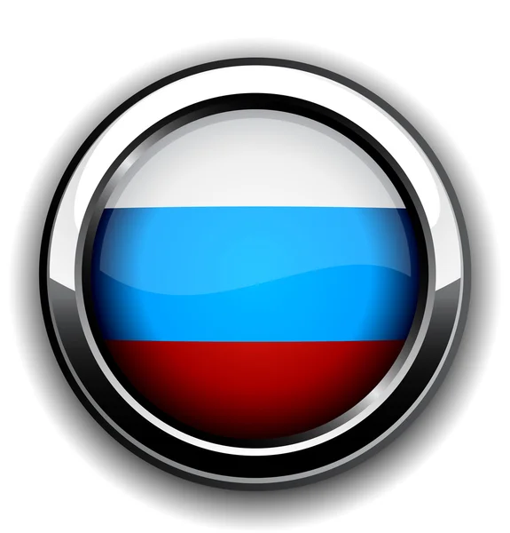 Rus bayrağı düğmesi. — Stok Vektör