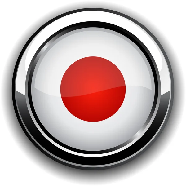 日本の国旗のボタン. — ストックベクタ