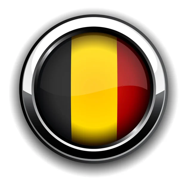 Botón bandera belga . — Vector de stock