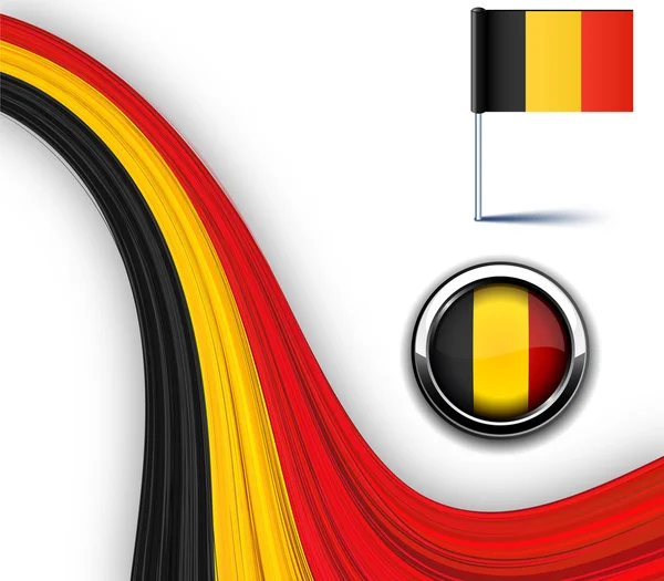 Bandiera belga . — Vettoriale Stock