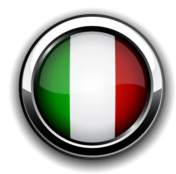 Botão bandeira italiana . — Vetor de Stock