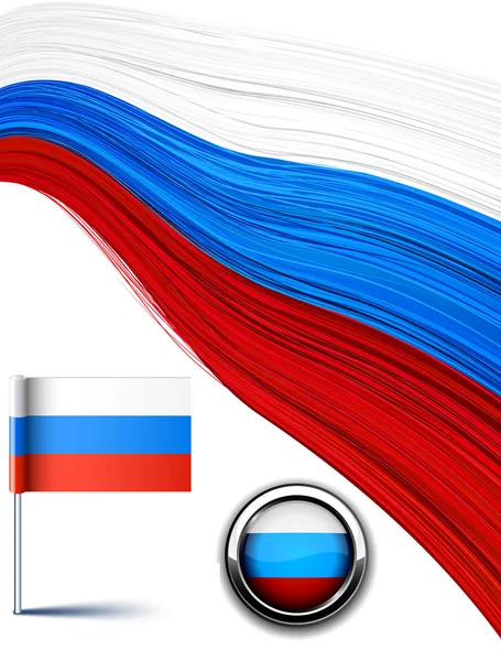 Bandeira russa . — Vetor de Stock
