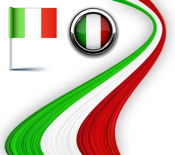İtalyan bayrağı. — Stok Vektör