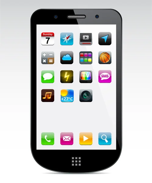 Smartphone-Konzept mit Touchscreen. — Stockvektor
