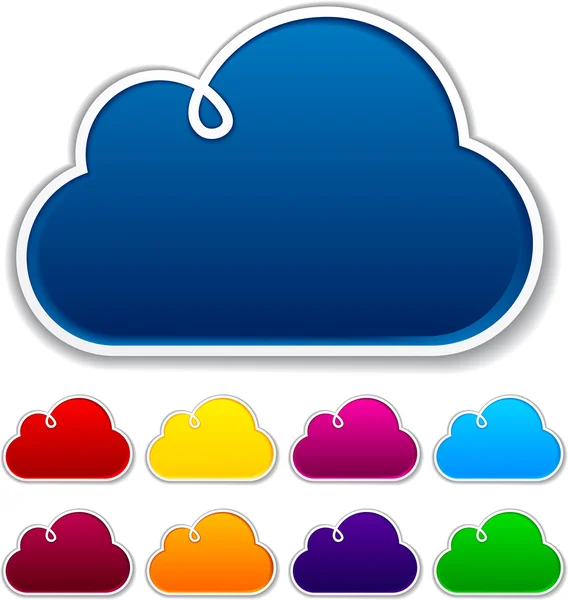 Cloudscape Benachrichtigungspapier Formen. — Stockvektor