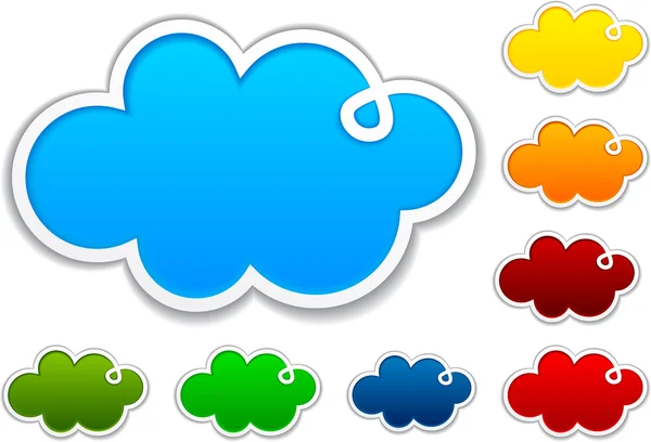 Cloudscape értesítés papír alakzatok. — Stock Vector