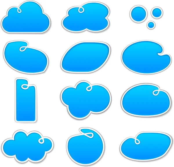 Notificação de nuvens formas azuis . — Vetor de Stock