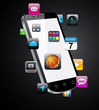 Portable phone concepts. clipart