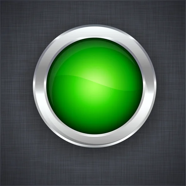 Parlak 3d yeşil düğme. — Stok Vektör