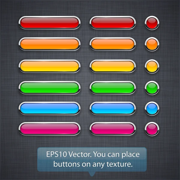 stock vector Glossy high-detailed buttons.