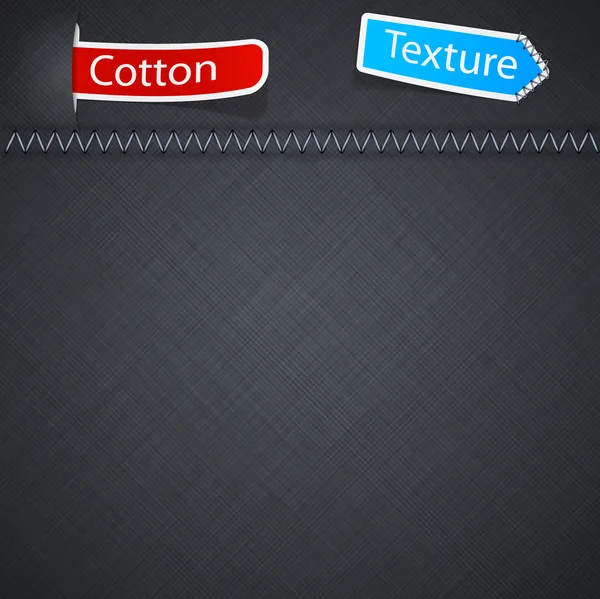 Texture coton avec étiquette en papier . — Image vectorielle