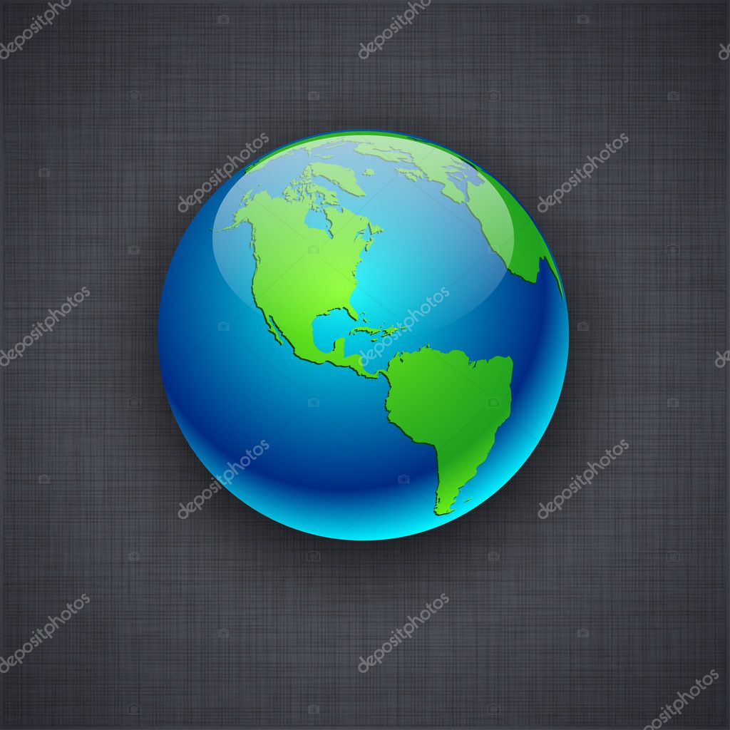 Blue Earth on flax background. Stock Vector Image by ©Maxborovkov #7272729